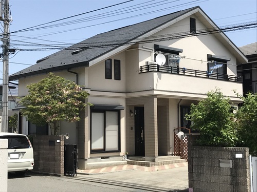 外壁塗装、屋根、軒天、破風板、雨どい塗装　コーキング工事　横須賀市　K様邸