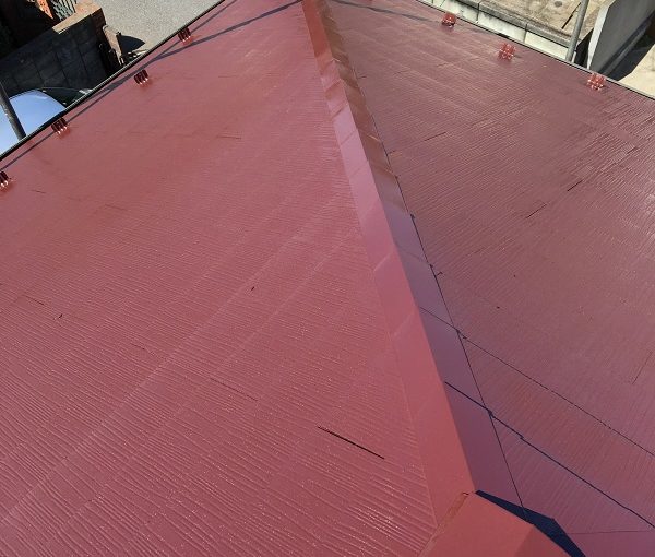 神奈川県横須賀市　屋根塗装　下地処理　セミフロンルーフⅡ