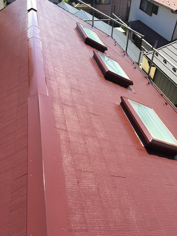 神奈川県三浦市　屋根塗装　天窓修理　雨漏り　日本ペイント 遮熱塗料 サーモアイ