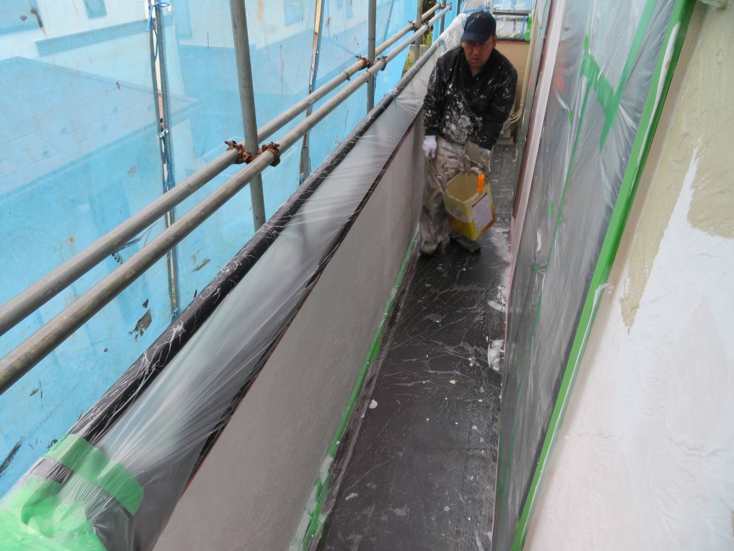 神奈川県三浦市　屋根・外壁塗装工事　工事の品質を守る現場養生