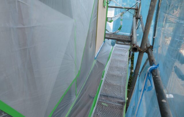 神奈川県三浦市　屋根・外壁塗装工事　工事の品質を守る現場養生