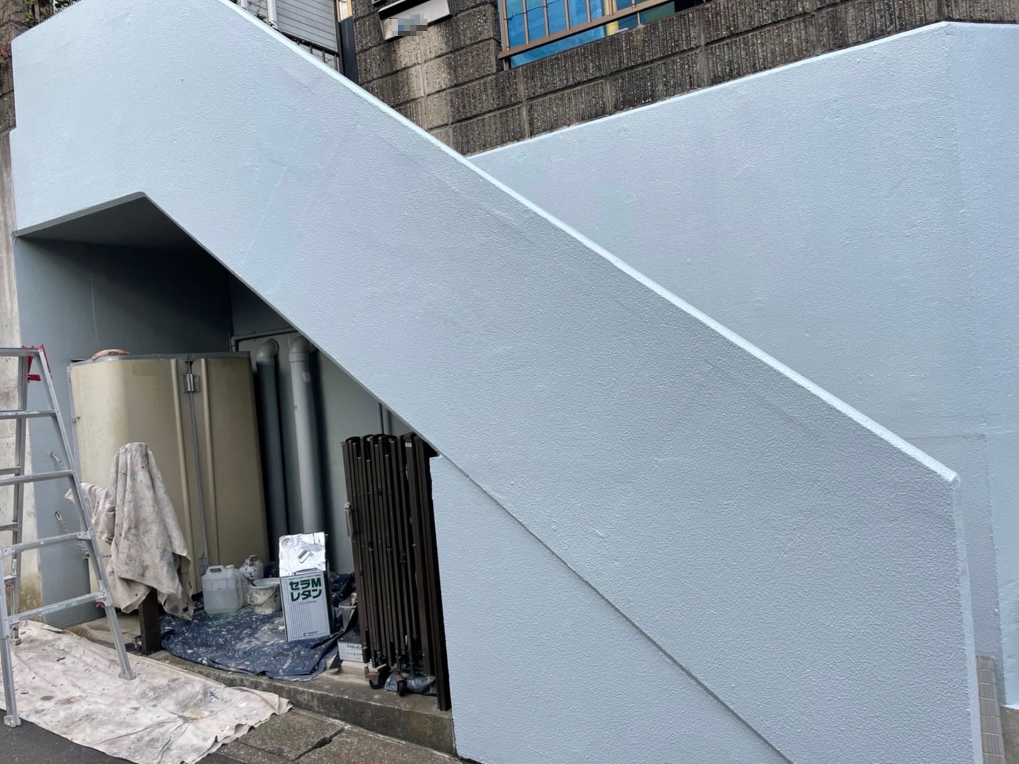神奈川県横浜市　K様邸　外壁塗装・コーキング工事　塀の塗装